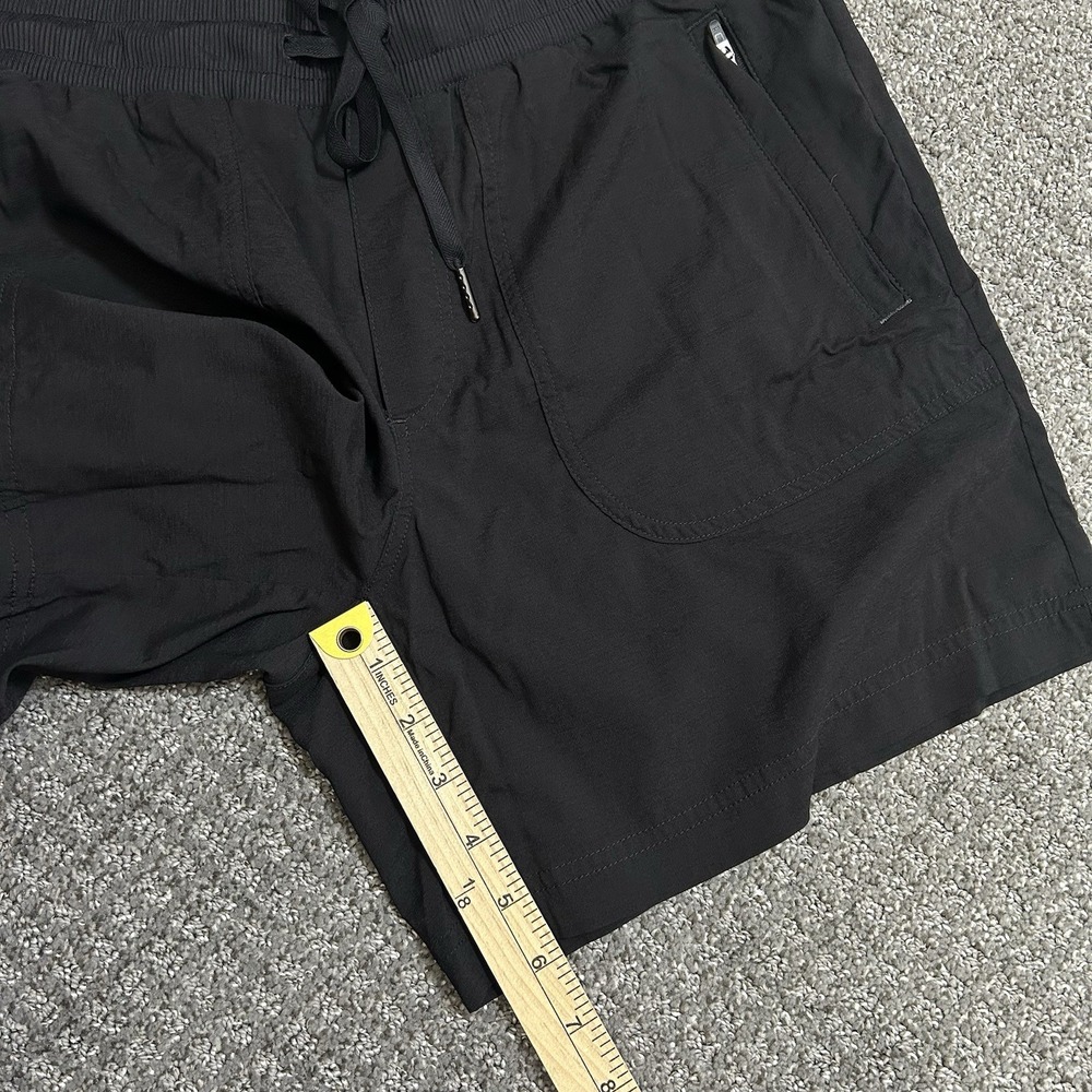 L.L. Bean Black Nylon Hiking Shorts Women's MEDIUM Drawstring Pull-On 6" Inseam - Picture 9 of 9